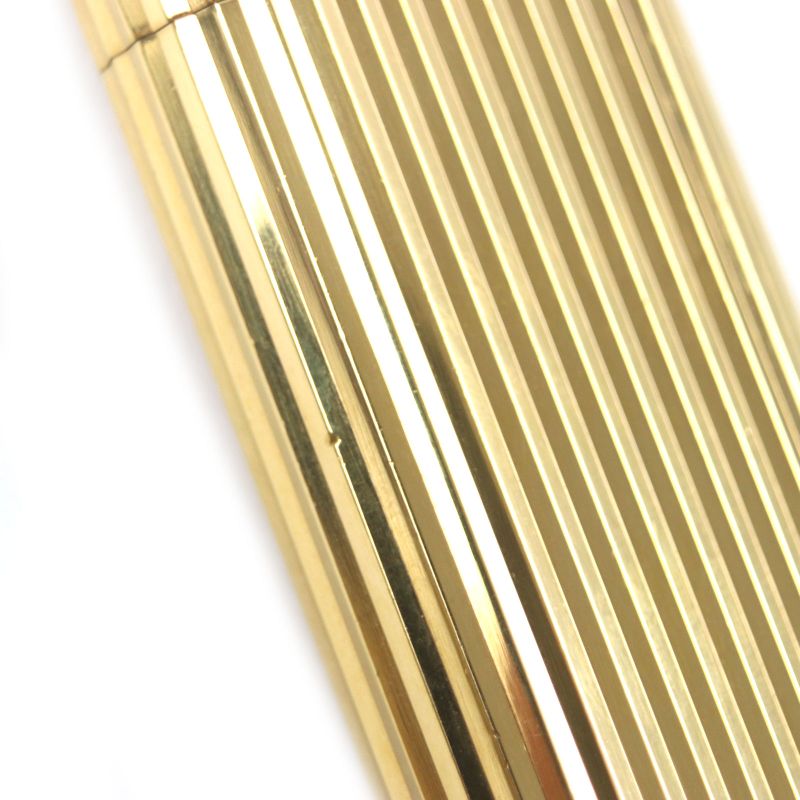 Cartier New Shape Oval Stripe Roller Gas Lighter Gold Men's