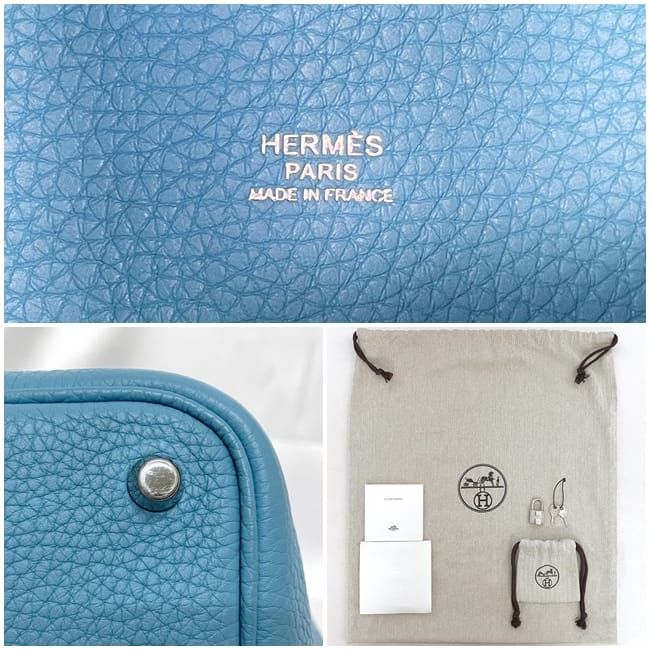 Hermes Handbag Picotin Lock PM Light Blue Jean Excellent Condition