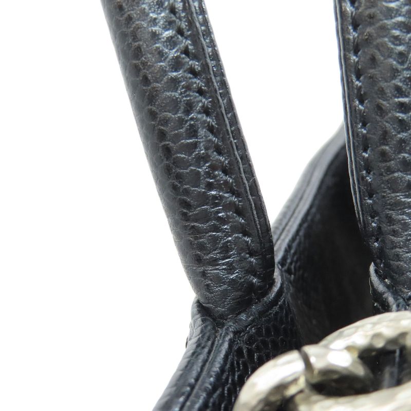 Chanel Reprint Tote Silver Hardware Tote Bag Grained Calfskin Women's