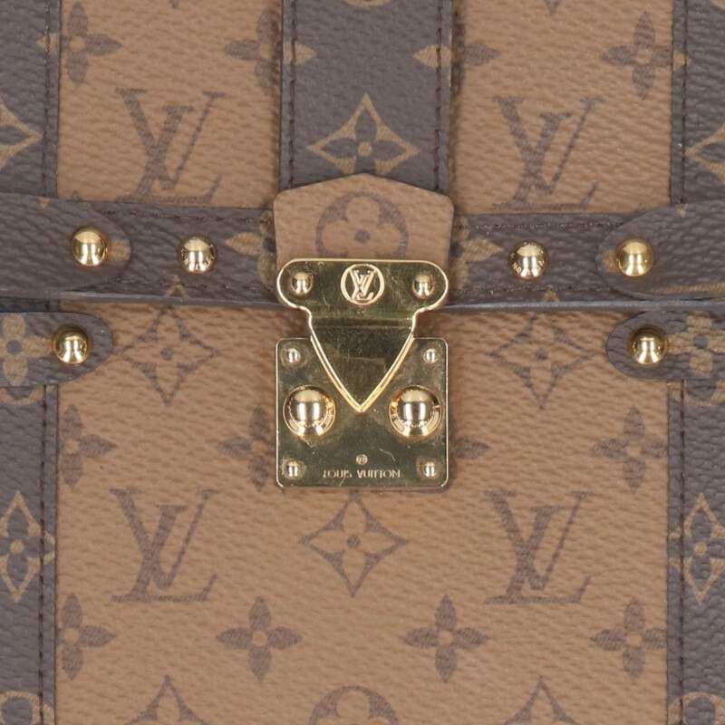 Louis Vuitton M67873 Pochette Trunk Vertical Monogram Reverse Shoulder Bag Women