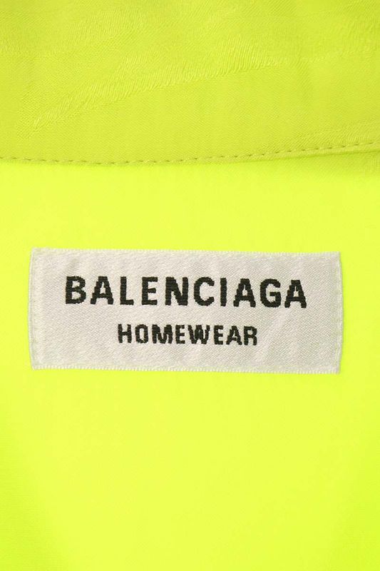 Balenciaga 681633 Tmo60 Logo Embroidered Rayon Short Sleeve Shirt Men 36