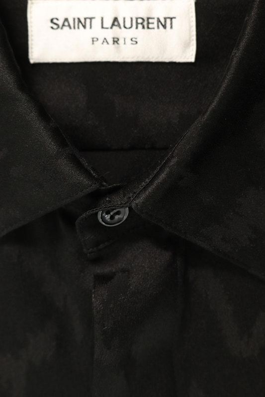 Saint Laurent Paris 646850 Y2g27 Eve Color Classic Silk Long Sleeve Shirt Men's