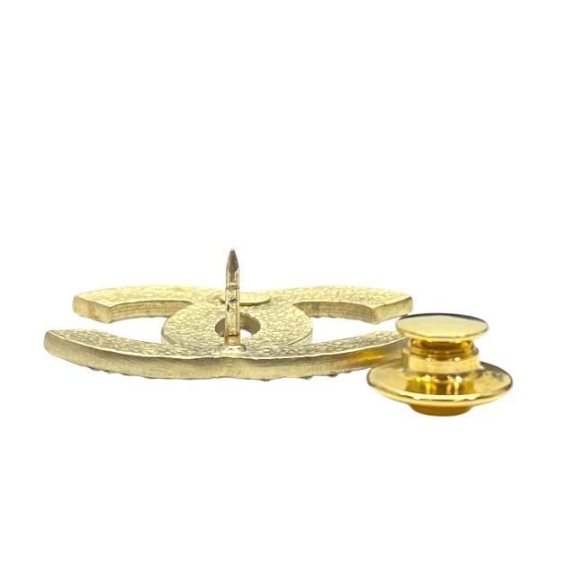 Chanel Brooch Pin Brooch Pin Badge Accessories Coco Mark GP Rhinestone Gold 08P