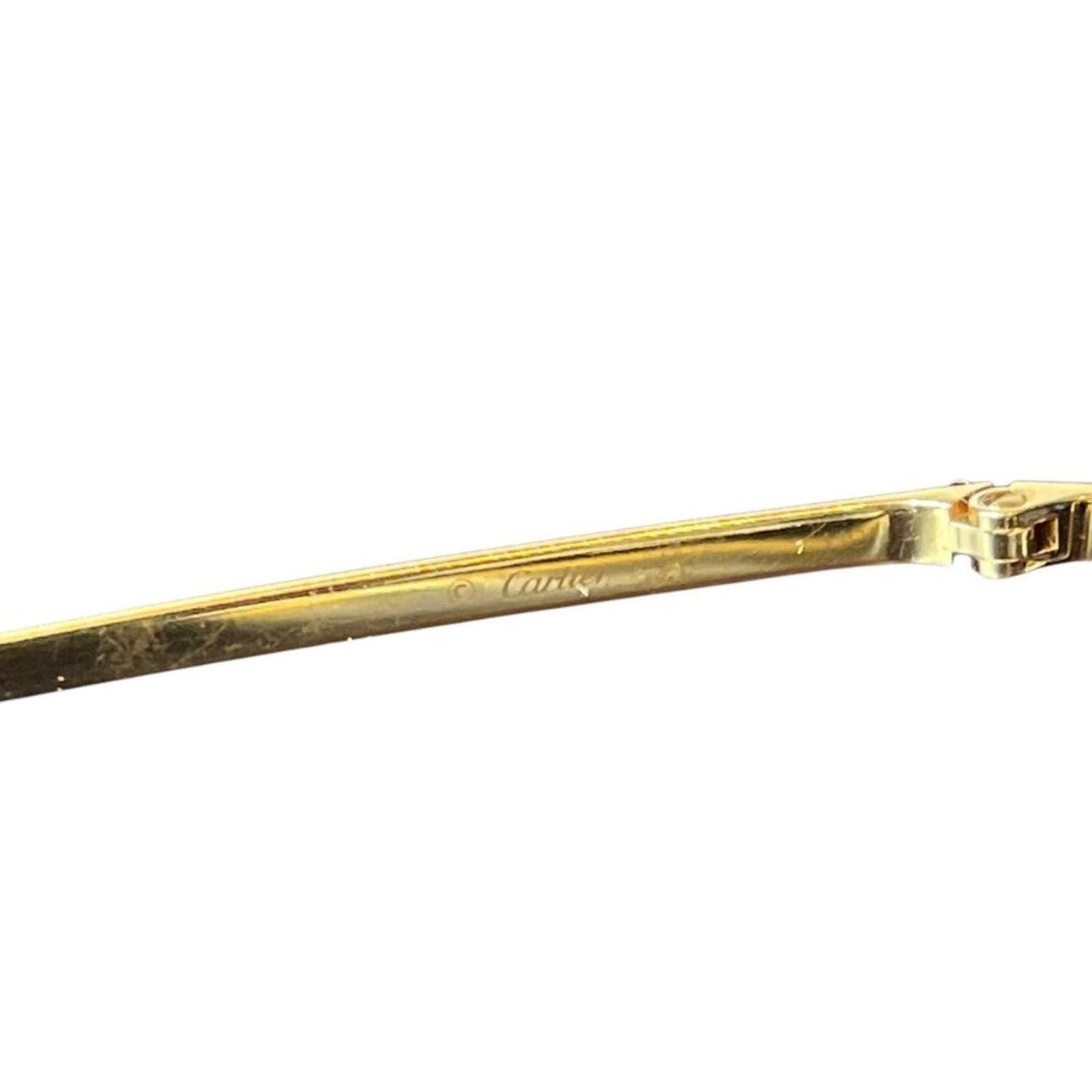 Cartier Vintage Aviator Sunglasses Rimless Gold Shield Mask - The Reluxe
