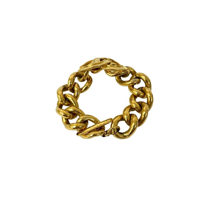 Chanel Coco Mark Motif GP Chain Bracelet Bangle Accessory Gold 94P
