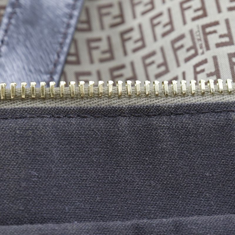 Fendi Micro Zucchini Nylon And Calf Brown Women's Tote Bag