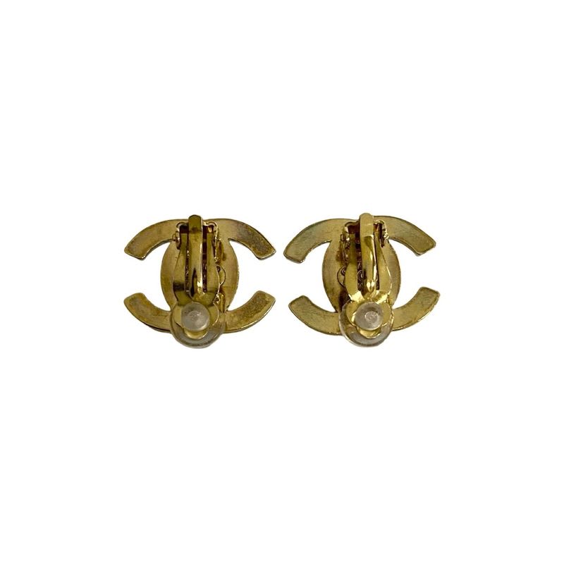Chanel Vintage Coco Mark Earrings Ear Cuff Accessory 96P