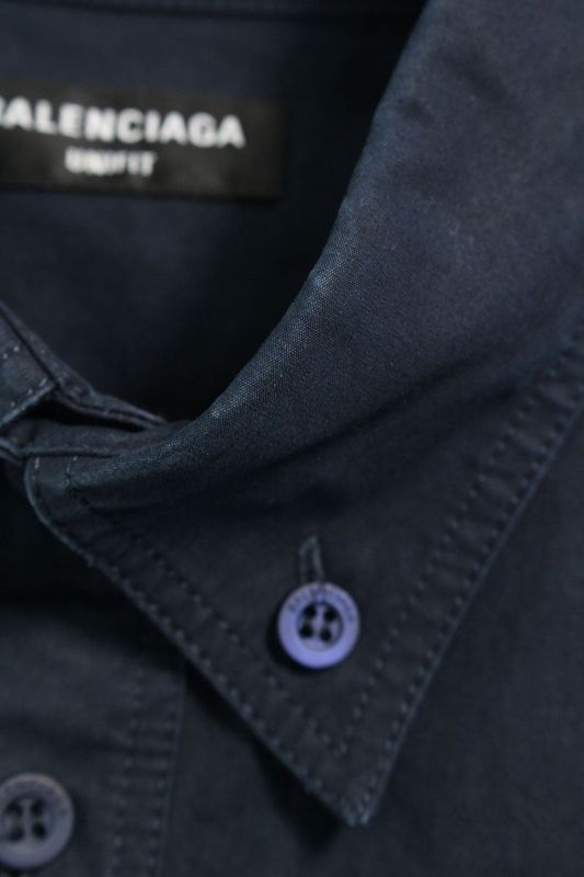 Balenciaga 658806 Tkm02 Logo Embroidered Oversized Long Sleeve Shirt Men XXS