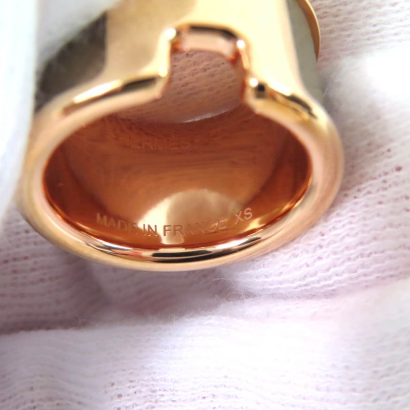 Hermes Olympe GM Etoupe Pink Gold Vaux-madame H Design Ring - Ring XS Size
