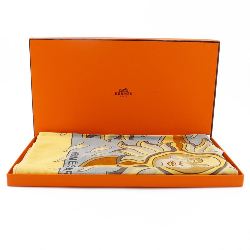 Hermes Pareo Sun Cotton Yellow Women's Stole