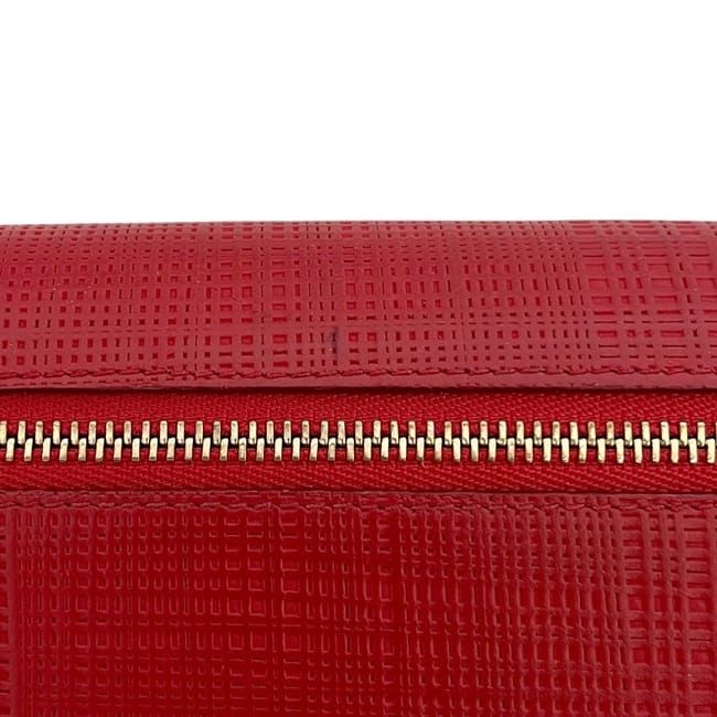 Loewe Bifold Long Wallet Red Linen 10188k98 Wallet Excellent Condition Leather