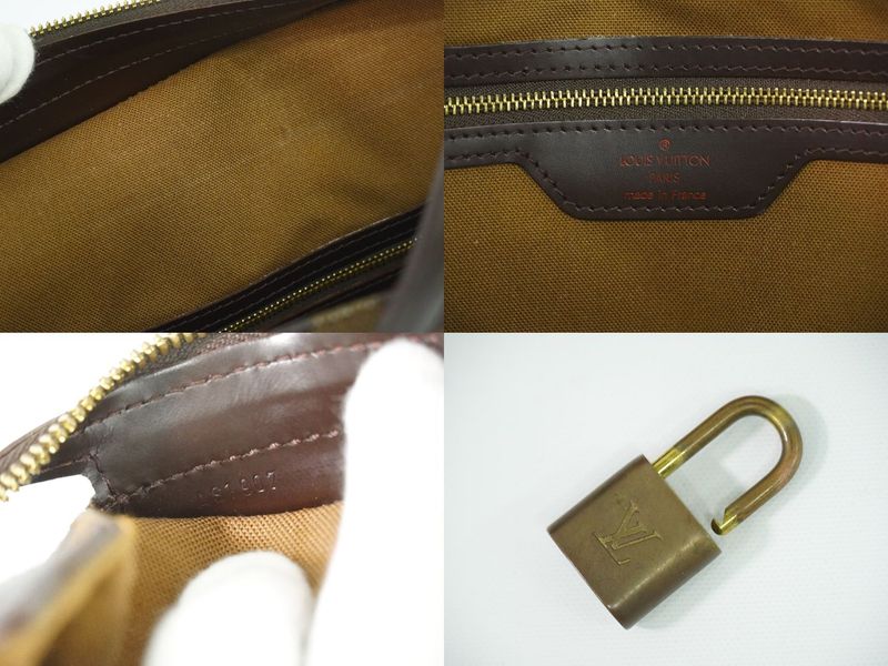 Authentic Louis Vuitton LV Chelsea Damier Ebène Shoulder Bag Tote Bag Brown