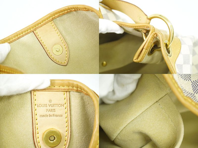 Authentic Louis Vuitton LV Galiera GM Damier Azure Tote Bag Shoulder Bag White