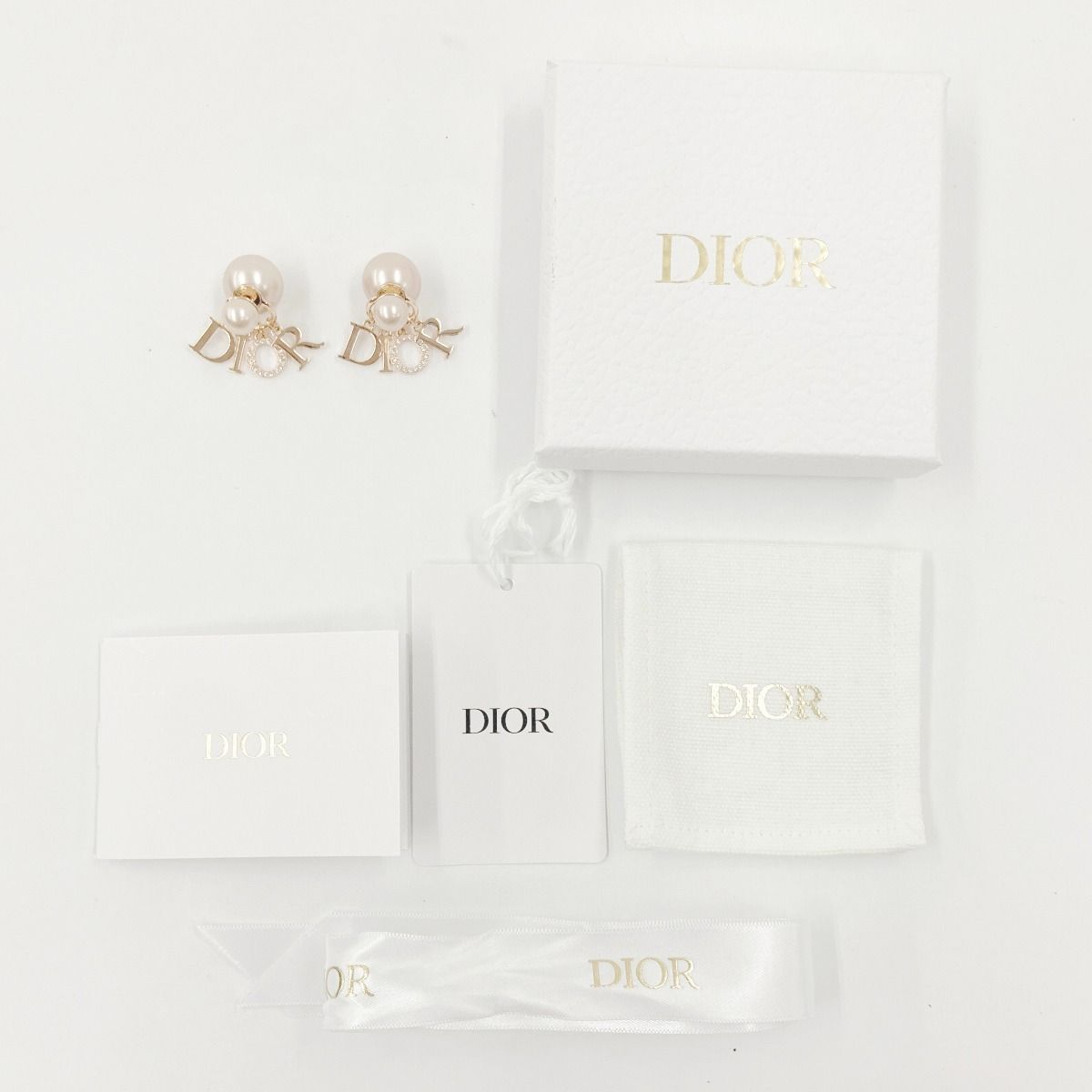 Christian Dior Tribal Rhinestone Logo Earrings Pink