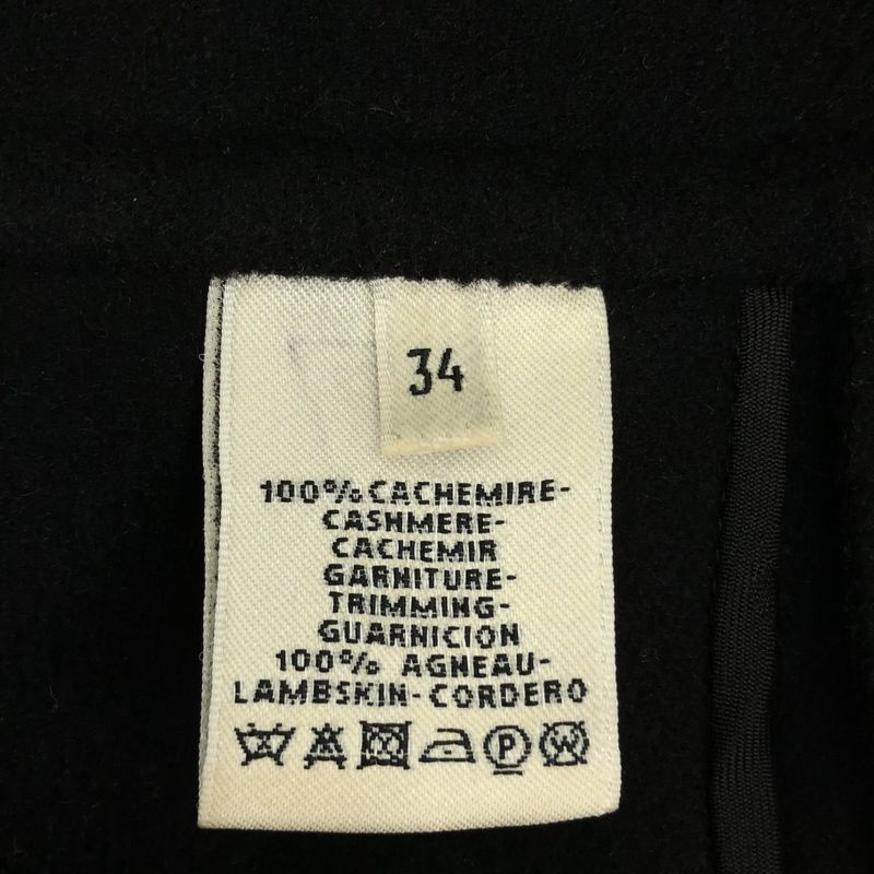 Hermes Leather Belt Cashmere Draped Coat - 34 - Black - Women