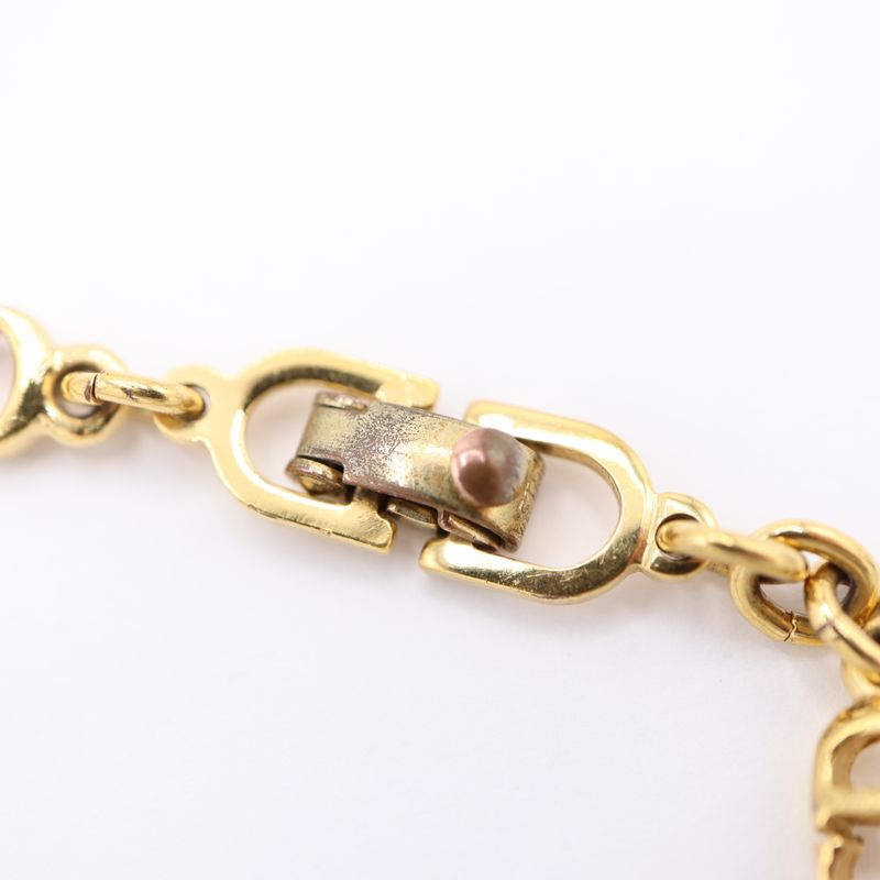 Christian DIOR Bracelet CD Logo Gold Color Accessories Women Eco286