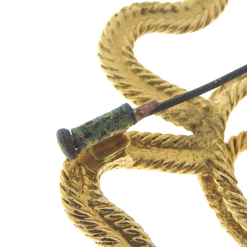 Chanel Clover Coco Mark Vintage Gold Plated 28 Ladies 16g Brooch