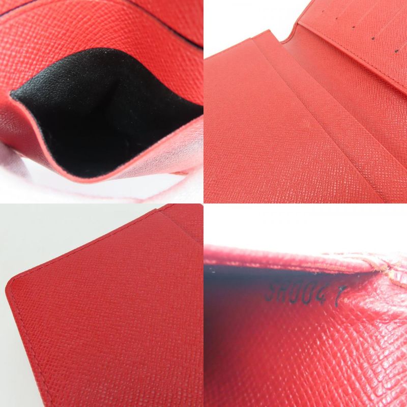 Louis Vuitton Wallet Porte Cult Cles Di Epi Leather Red Bifold Small Women