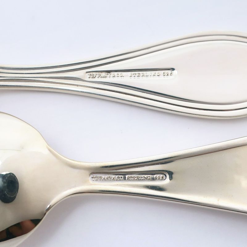 Tiffany & Co Baby Spoons Set Of 2 Bear And Sheep 925 Silver _ Tableware