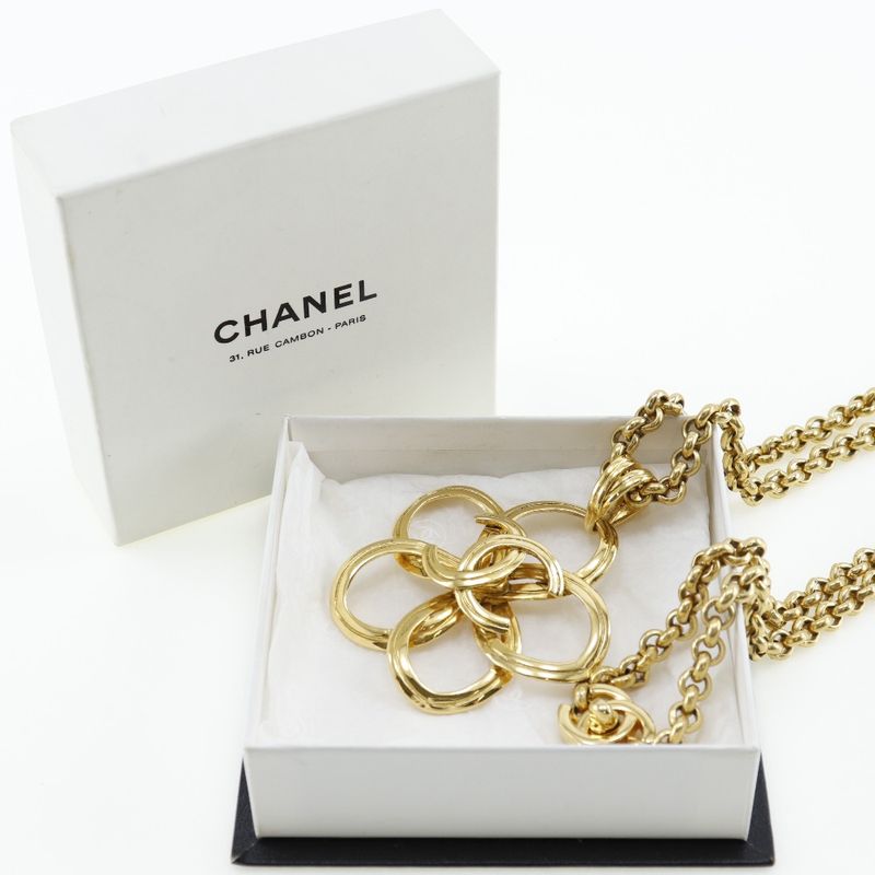 Chanel Coco Mark Flower Turnlock Vintage Gold Plated Gold 96P Ladies 130g