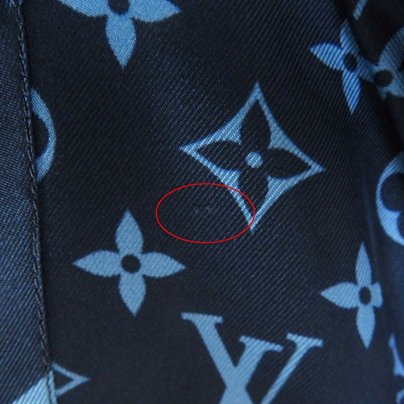 Louis Vuitton 22AW 100% Silk Monogram Pajama Shirt/long Sleeve Shirt Navy