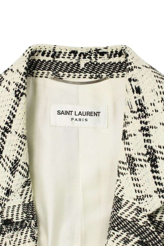 Saint Laurent Paris 644461 Y1c66 Tweed Design Jacket Men's 42