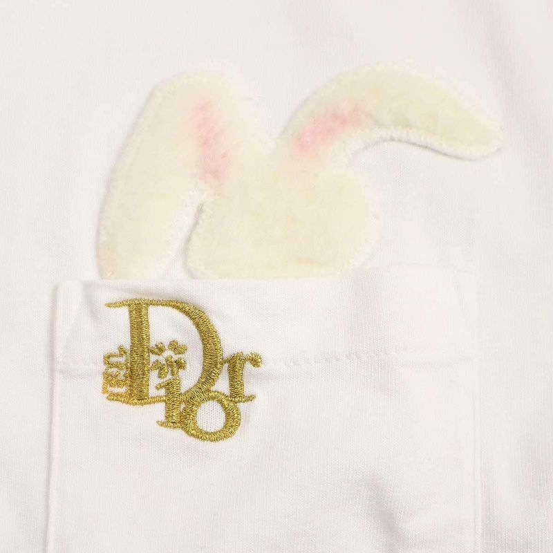 Dior Erl 23ss Logo Embroidery Wappen T-Shirt 313j651a0554 White L