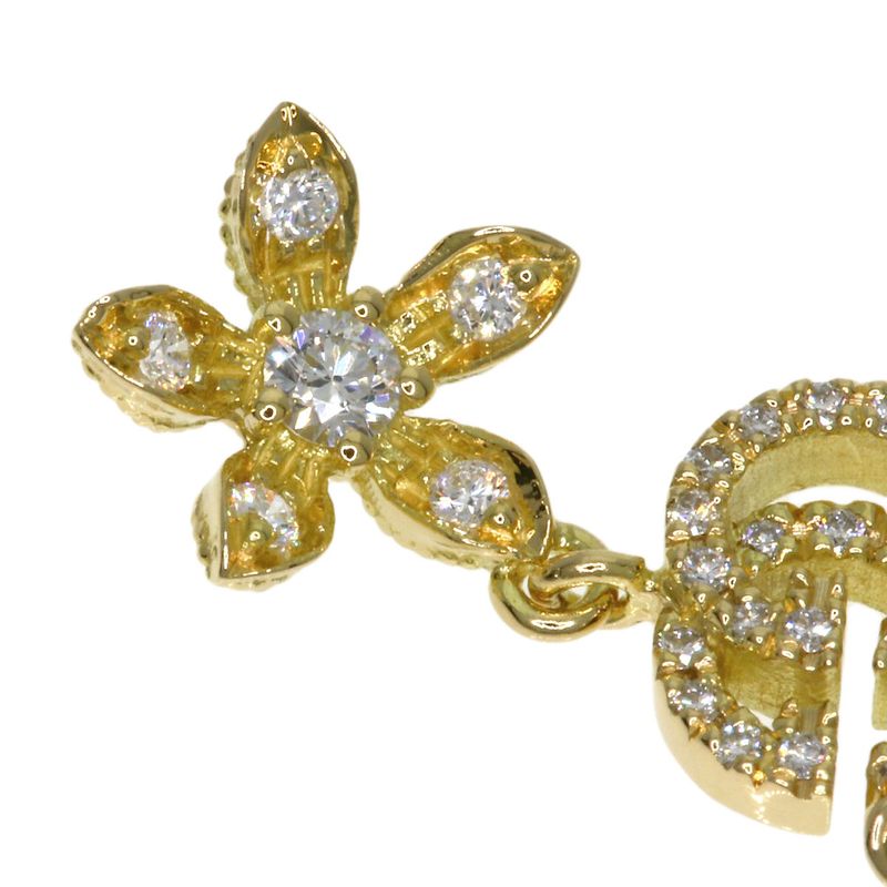 Gucci GG Flora Diamond Necklace 18K Yellow Gold Ladies