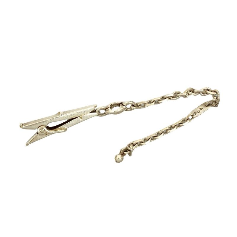 Hermes Silver 925 Chain Clip Bag Charm Key Holder Accessories Small Items