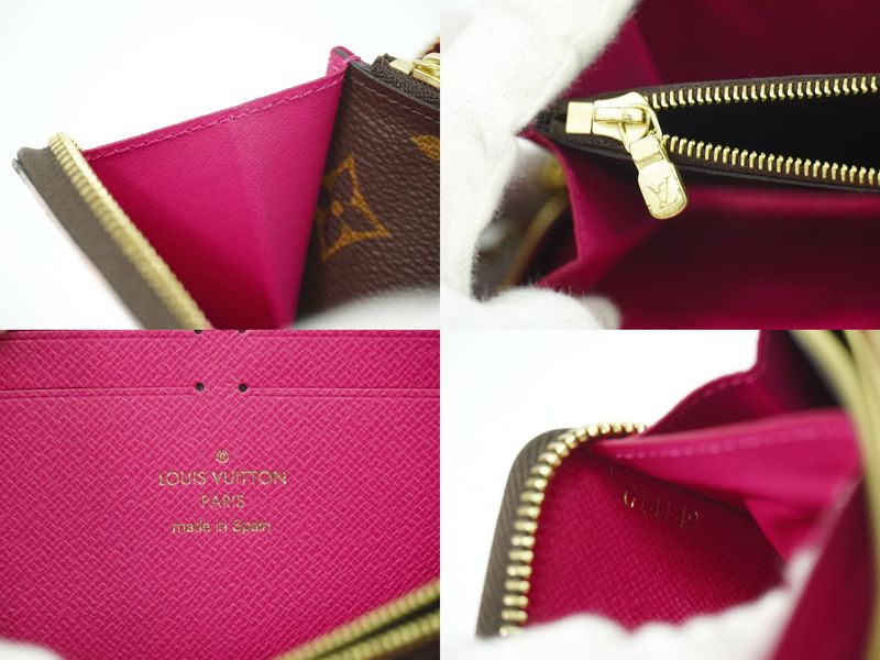 Authentic Louis Vuitton LV Portefeuille Clemence Monogram Long Wallet Brown