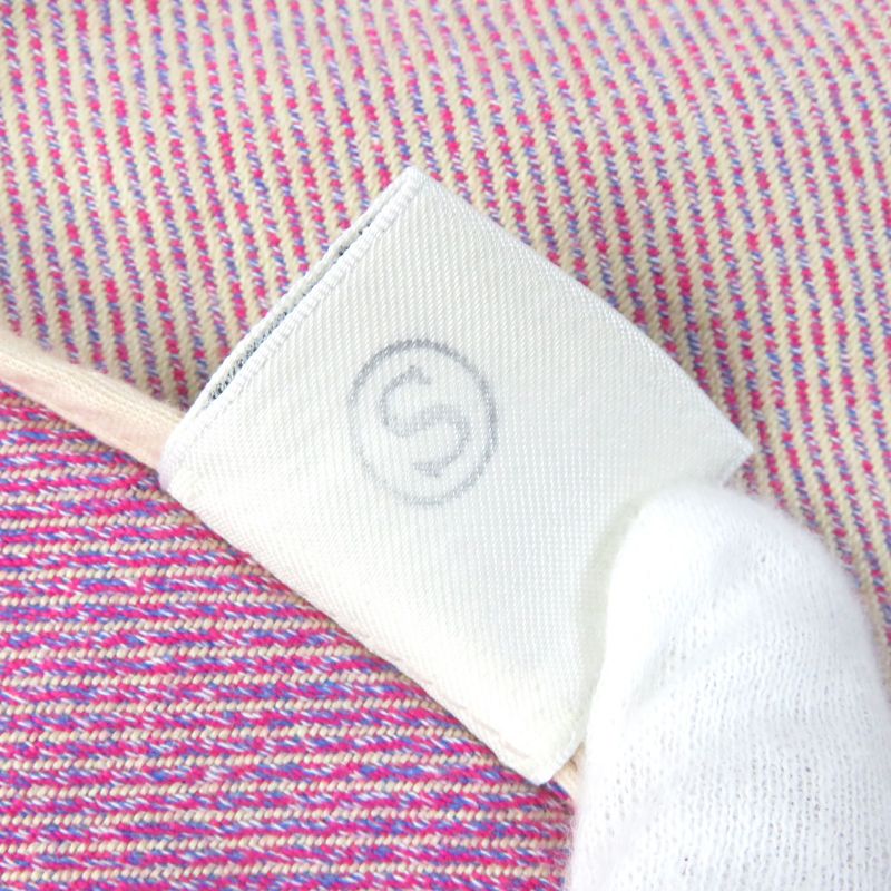 Hermes 100% Cotton Short Sleeves Zip-up Dress Pinkish 34 Women's