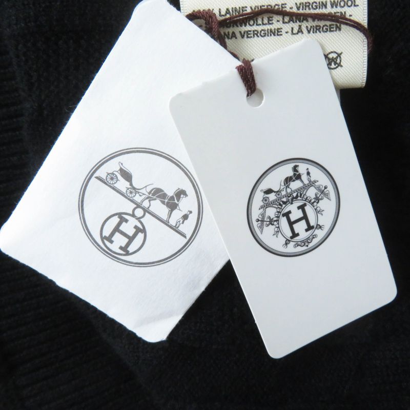 Hermes 23AW 3h2617d4 Virgin Wool H Motif Crewneck Long Sleeve Knit Pullover