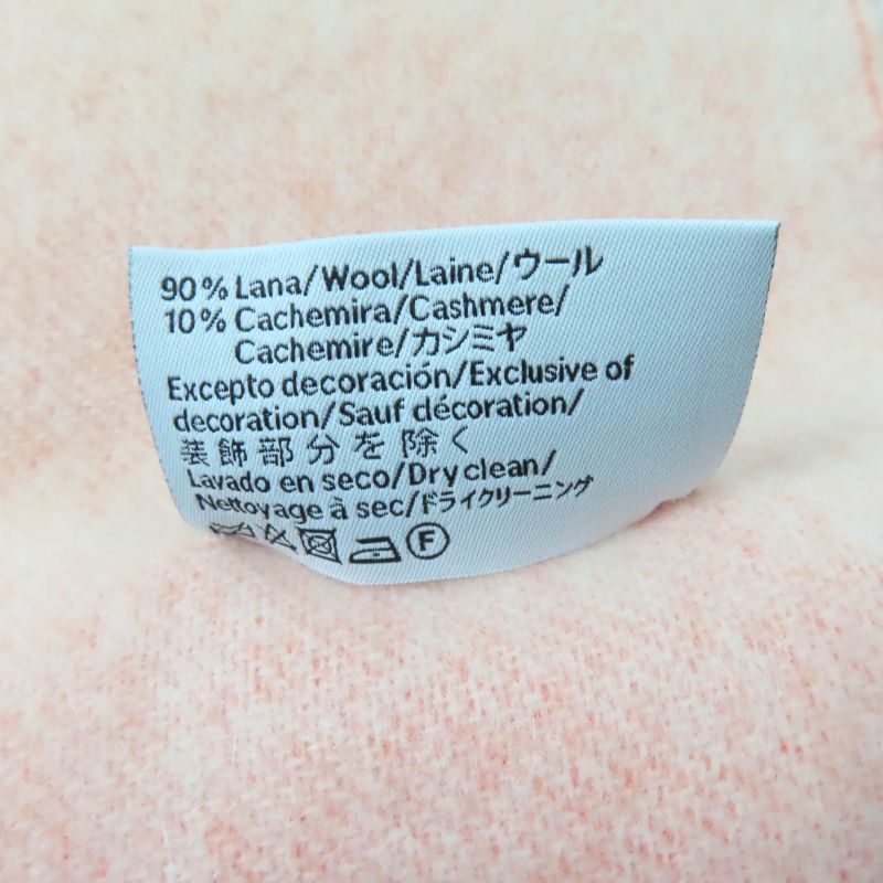 LOEWE Wool Cashmere Blend Anagram Embroidered Fringed Scarf Orange Made In