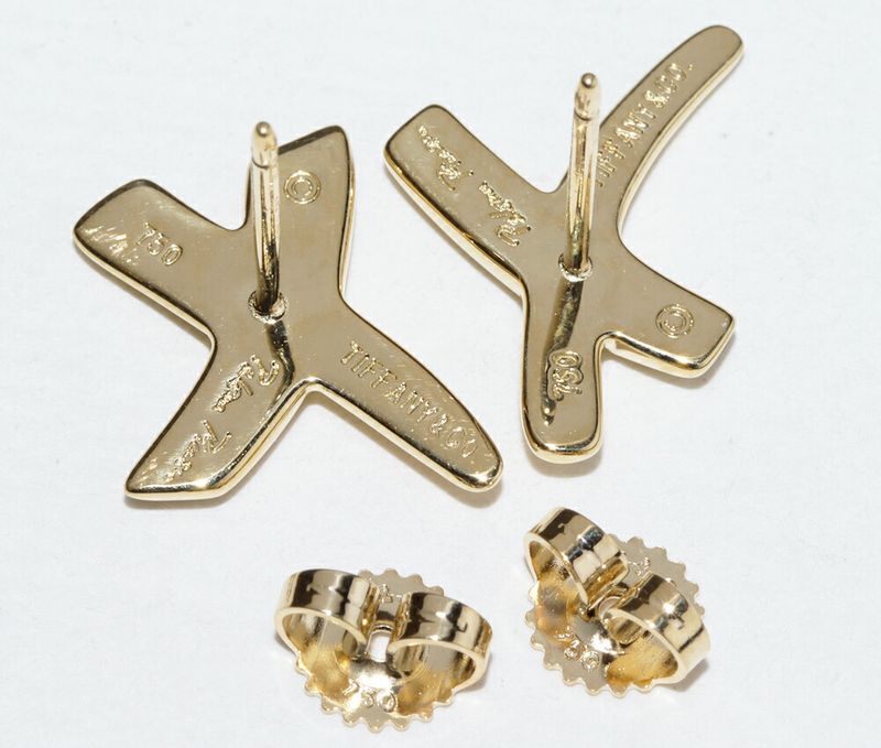 Tiffany & Co Earrings 18K Yellow Gold Paloma Picasso Kiss Xearrings