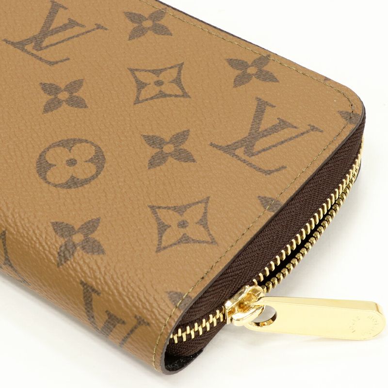 Louis Vuitton Round Zipper Long Wallet With Change Pocket Monogram Reverse