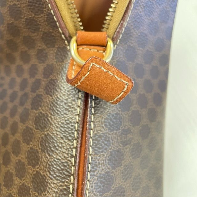 Celine M95 Handbag Macadam Brown Gold Hardware PVC Leather Fashion Women