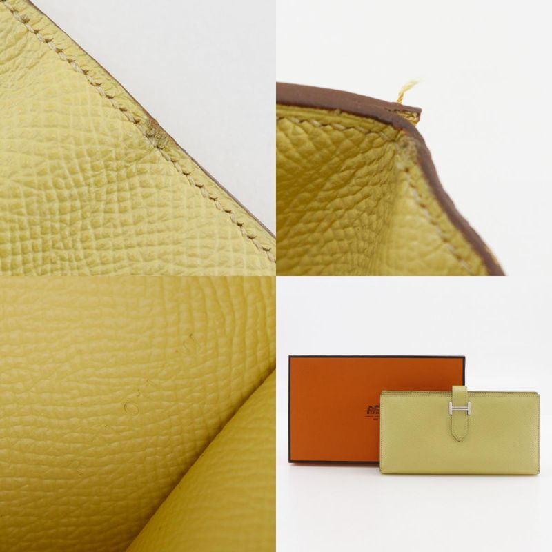 Hermes Bearn Souffle Vaux Epson Yellow R Ladies Long Wallet