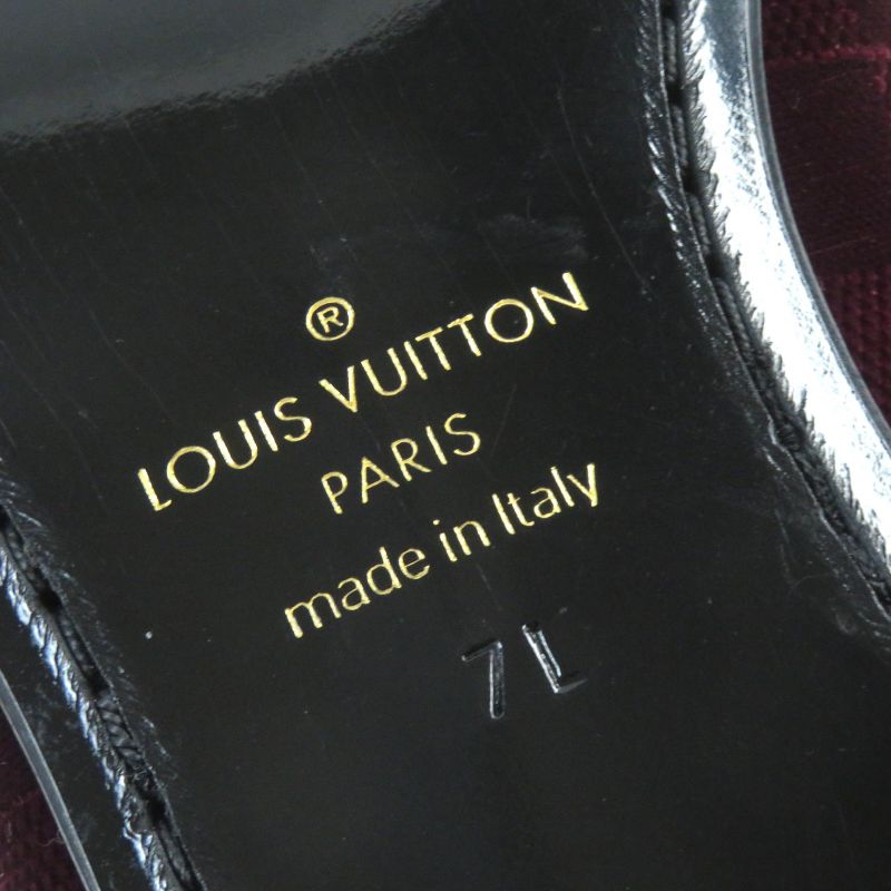 Louis Vuitton Hauteuil Line Logo Embroidery Velvet Damier Shoes Loafers