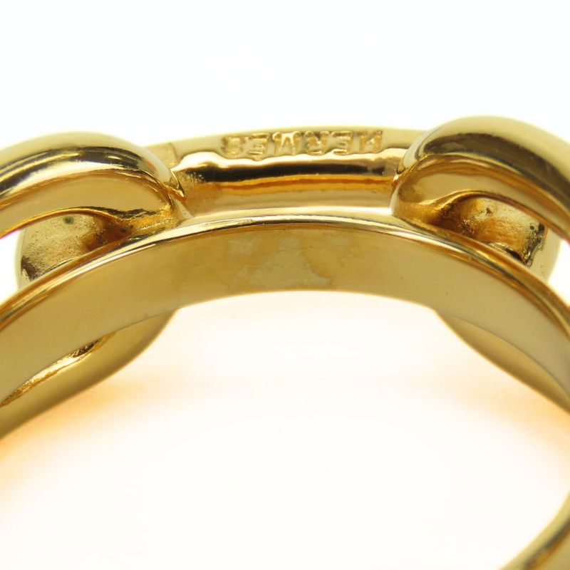Hermes Scarf Ring Chaine D'ancre Metal Gold Plated Accessories Ladies Women