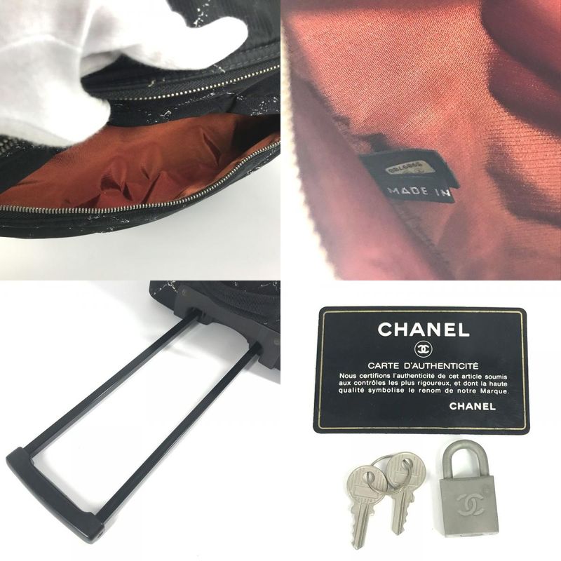 Chanel Carry-on Bag Old Travel Line Nylon Black