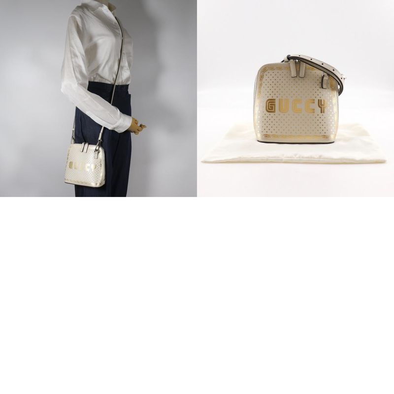 Gucci Gussy SAGA 511189 Leather White Women's Shoulder Bag