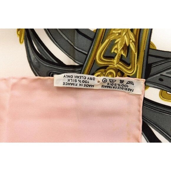 Hermes Silk Scarf Carre 90 Brides de GALA by Hugo Grygkar Pink White