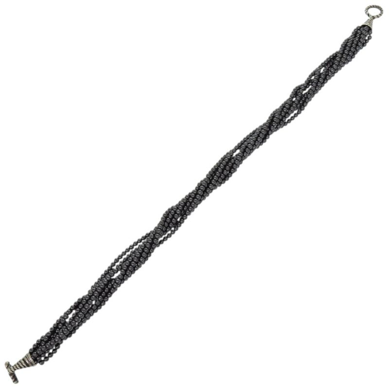 Tiffany & Co 8-strand Choker Beaded Hematite 925 Silver Necklace 0624 Tiffany &