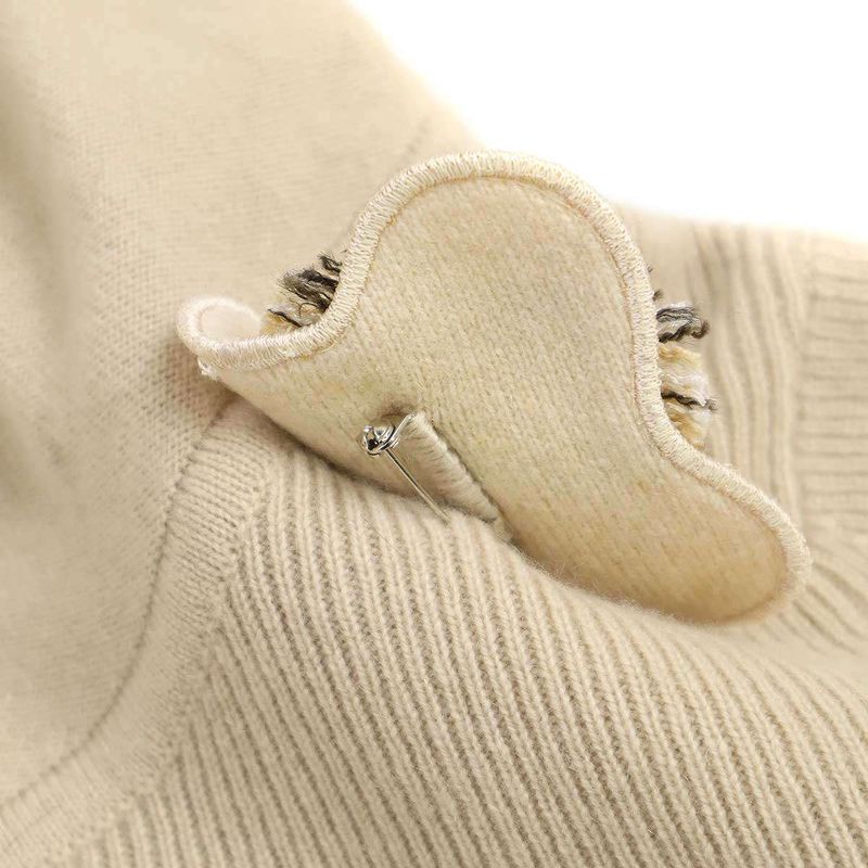 Chanel 2005aw Camellia Corsage Cashmere Turtleneck Knit Sweater P26592v00012