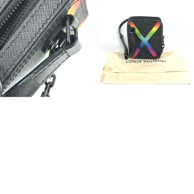 Louis Vuitton Shoulder Bag Danube Messenger M30332 Taiga Leather Black