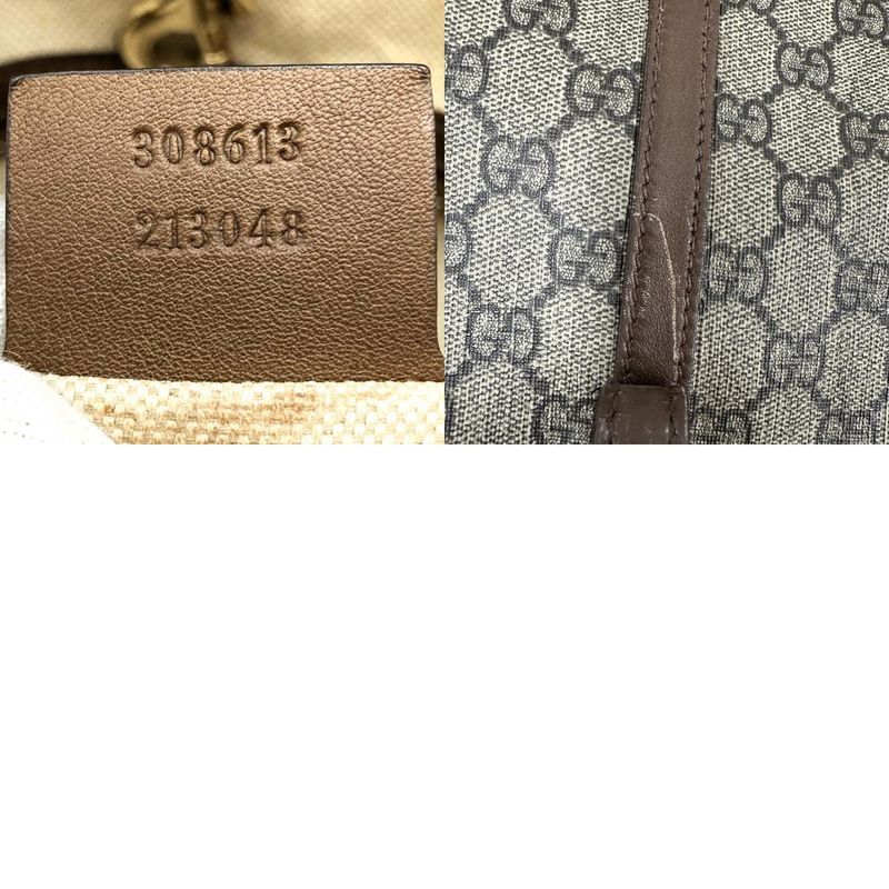 Gucci 308613 Tote Bag GG Supreme Leather Brown Ladies Men Fashion Gift