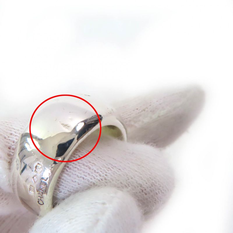 CHANEL Sv925 Logo Engraved Wide Ring - Ring Accessory Silver Size Approx 13