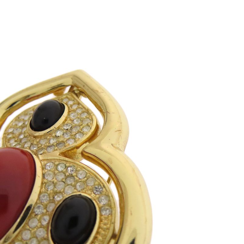 Christian DIOR Rhinestone Brooch Metal Ladies