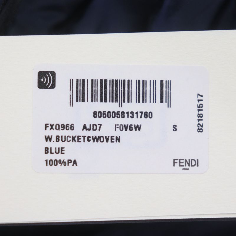 Fendi Fxq966 FF Logo Zucca Star Reversible Hat Bucket Hat Navy Storage With