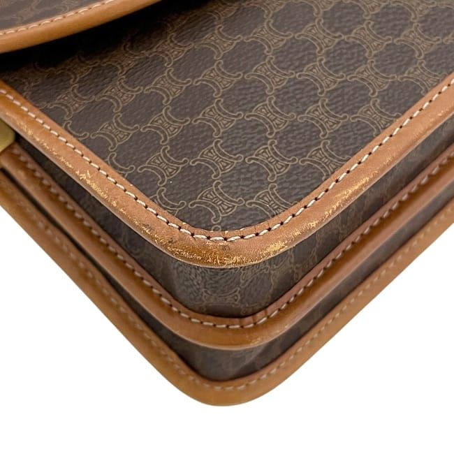 Celine Shoulder Bag Brown Beige Macadam Crossbody PVC